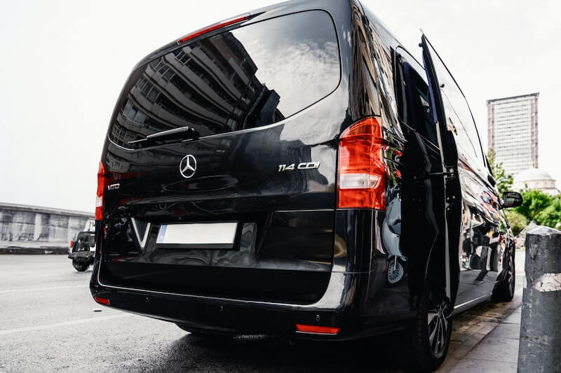 a Mercedes 7 seater car and driver service